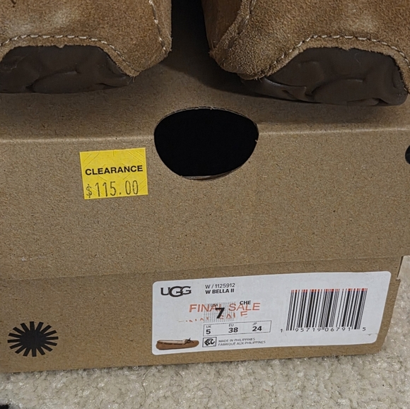 UGG BELLA II ' CHESTNUT' SLIP ON MOCCASIN - Picture 6 of 7